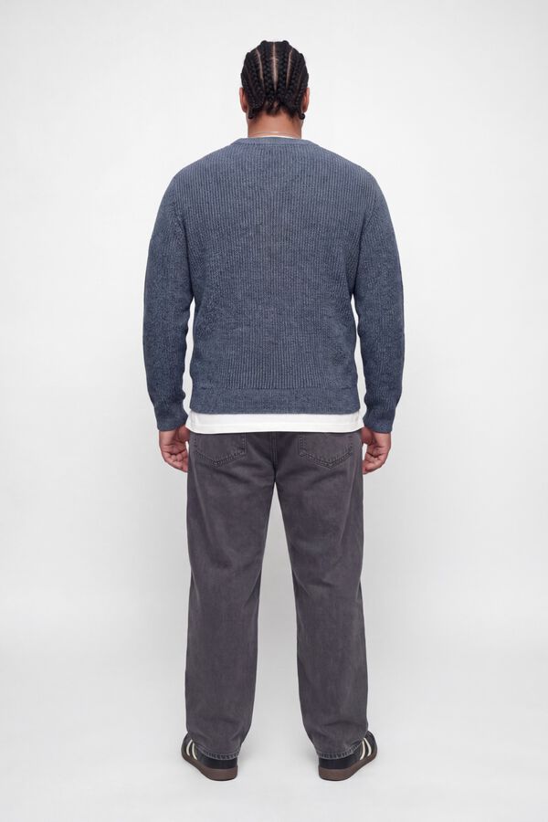 Jack & Jones PLUS Camisola de gola redonda azul