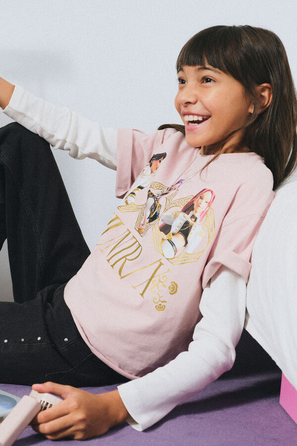 Springfield Kids T-shirt de manga curta "KPOP HUNTRIX" menina rosa