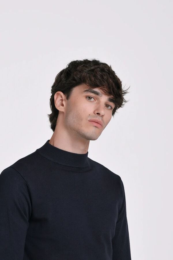 JVZ Camisola de gola Perkins azul