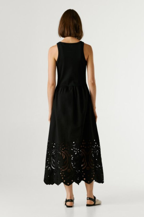 Pepe Jeans Vestido comprido sem mangas preto