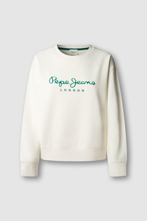 Pepe Jeans Sweatshirt de gola redonda com logo bege