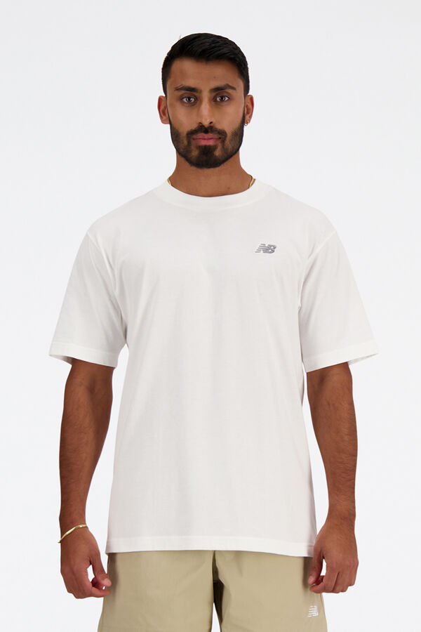New Balance T-shirt de algod&atilde;o Sport Essentials branco