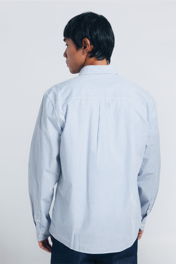 Springfield Camisa de popelina riscas azul