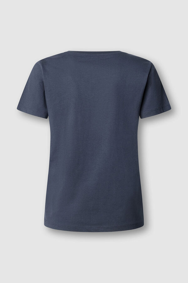 Pepe Jeans T-shirt de manga curta e gola em bico azul