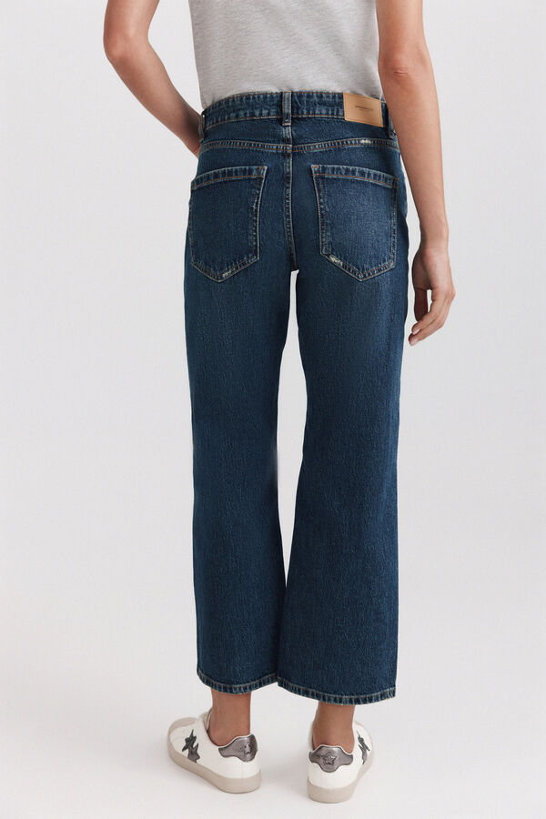 Springfield Jeans Straight cropped azul