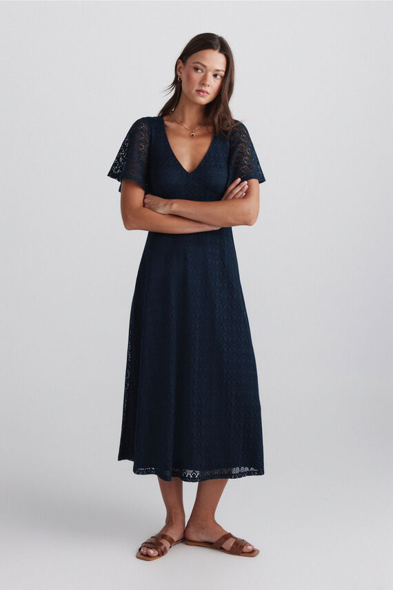 Vestido midi cenefa
