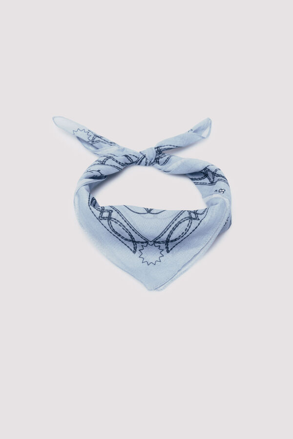 Springfield Cowboy girl horse bandana scarf blue