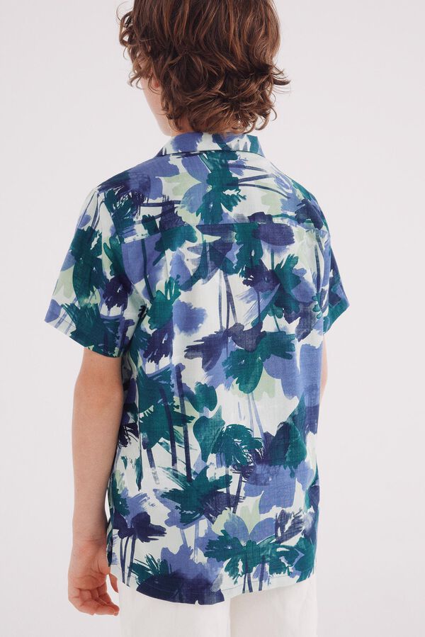 Springfield Kids Camisa flores menino azul