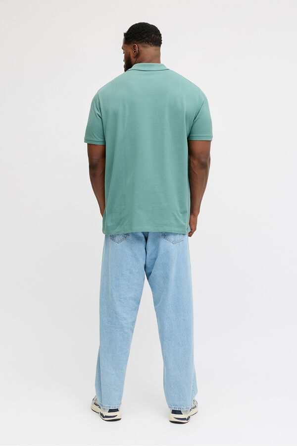 Jack & Jones PLUS Polo b&aacute;sico manga curta azul