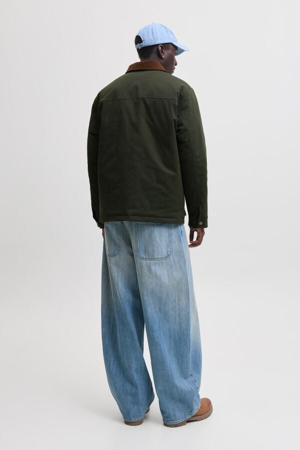 Jack & Jones Blus&atilde;o curto com colchetes verde