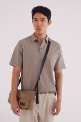 Springfield vestido slim fit com look polo piqué cru