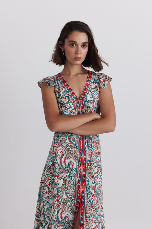 Springfield Vestido estampado sanefa branco