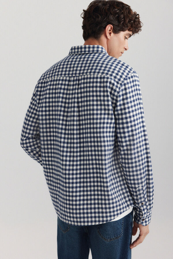 Springfield Camisa de flanela estampado vichy azul