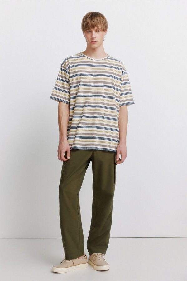 Springfield T-shirt &agrave;s riscas branco