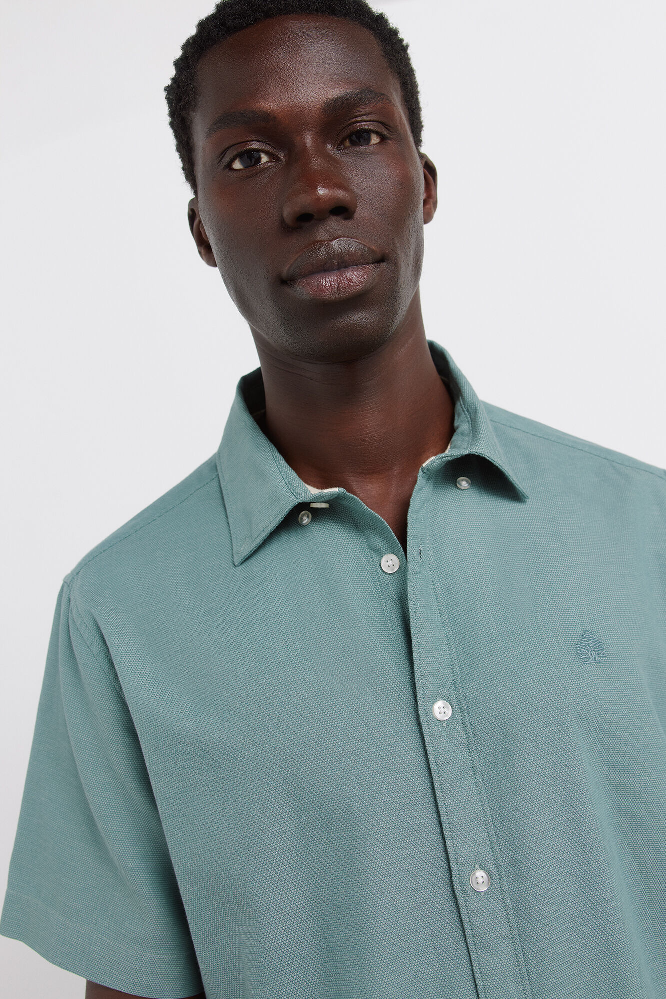 Springfield Camisa manga corta estructura bicolor