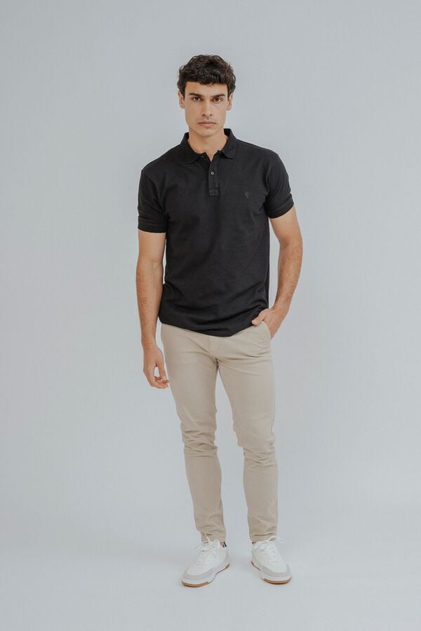 Celopman Polo b&aacute;sico preto