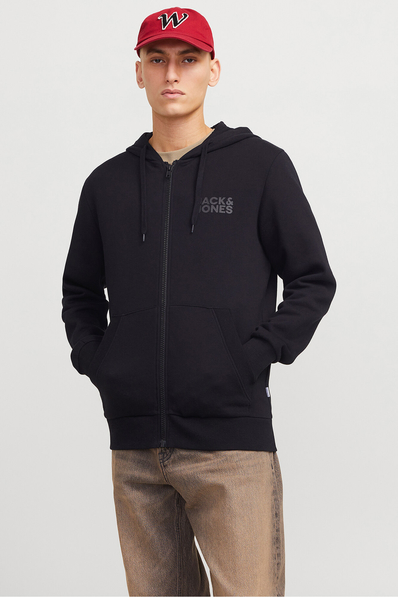 Jack & Jones Sweatshirt b&aacute;sica com fecho-&eacute;clair