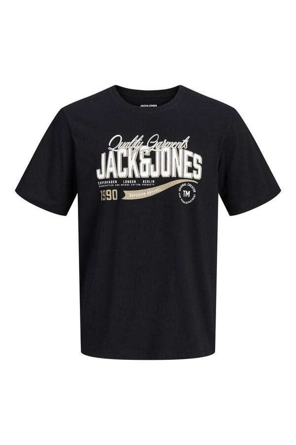 Jack & Jones PLUS T-shirt de manga curta estampada preto