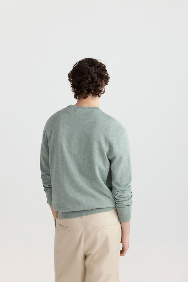 Springfield Camisola b&aacute;sica gola redonda verde