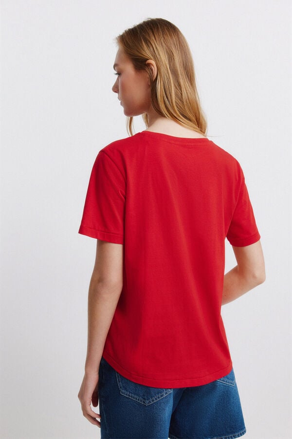 Springfield T-shirt de manga curta Snoopy vermelho