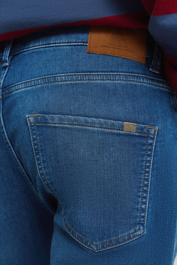 Springfield Jeans lavagem m&eacute;dia slim fit azul