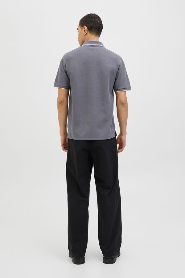 Jack & Jones Polo regular fit em malha cinzento