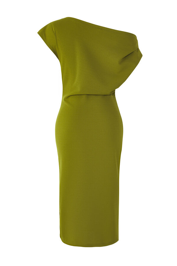 Trendyol Vestido midi franzido verde