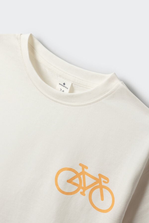 Springfield Kids T-shirt de manga curta boxy para crian&ccedil;a bege