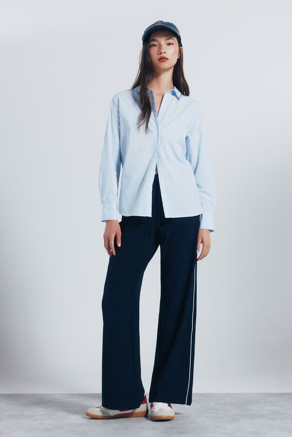 Springfield Camisa rayas larga azul