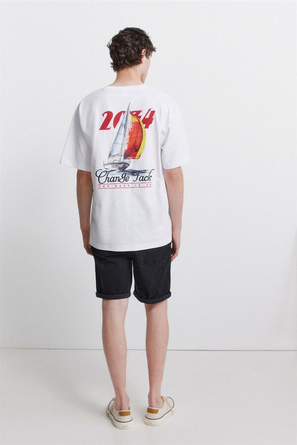 Springfield Bermuda jeans b&aacute;sica slim fit preta preto