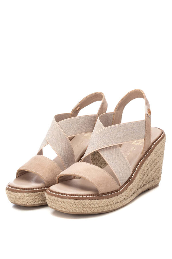 Springfield Beige faux suede Sra sandal  brown