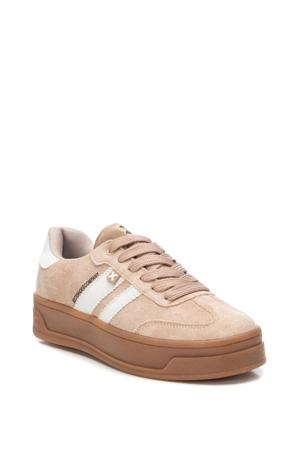 XTI T&eacute;nis de Camur&ccedil;a Sint&eacute;tica Retro Com Faixas bege