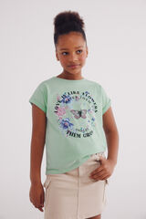 Springfield Kids Camiseta borboleta feminina verde