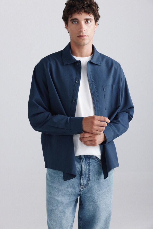 Springfield Sobrecamisa oxford em viscose bege