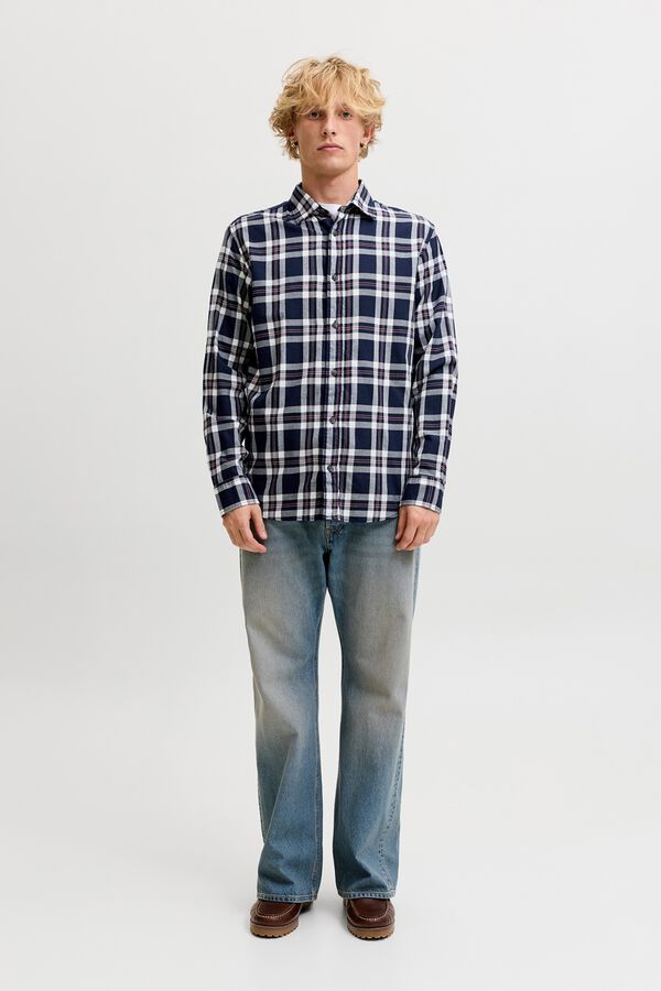 Jack & Jones Camisa regular aos quadrados azul