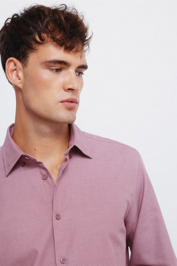 Springfield Camisa social estruturada bicolor rosa