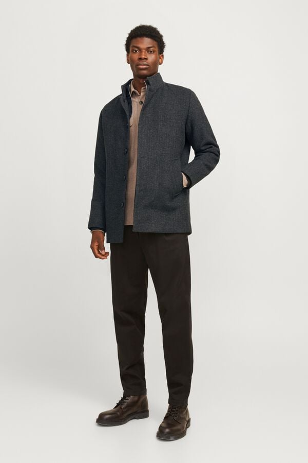 Jack & Jones Sobretudo curto de l&atilde; cinzento