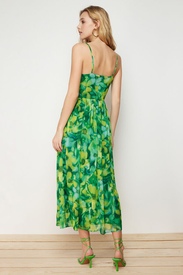 Trendyol Vestido comprido estampado verde