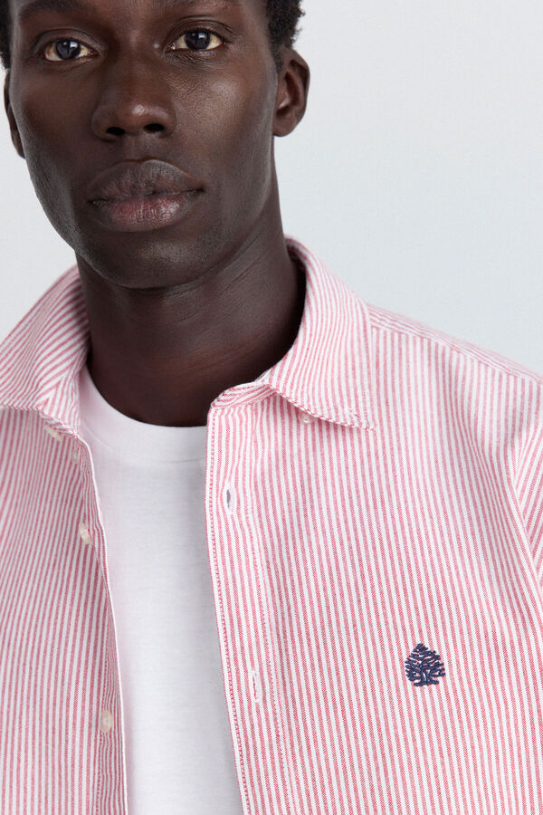 Springfield Camisa oxford &agrave;s riscas vermelho