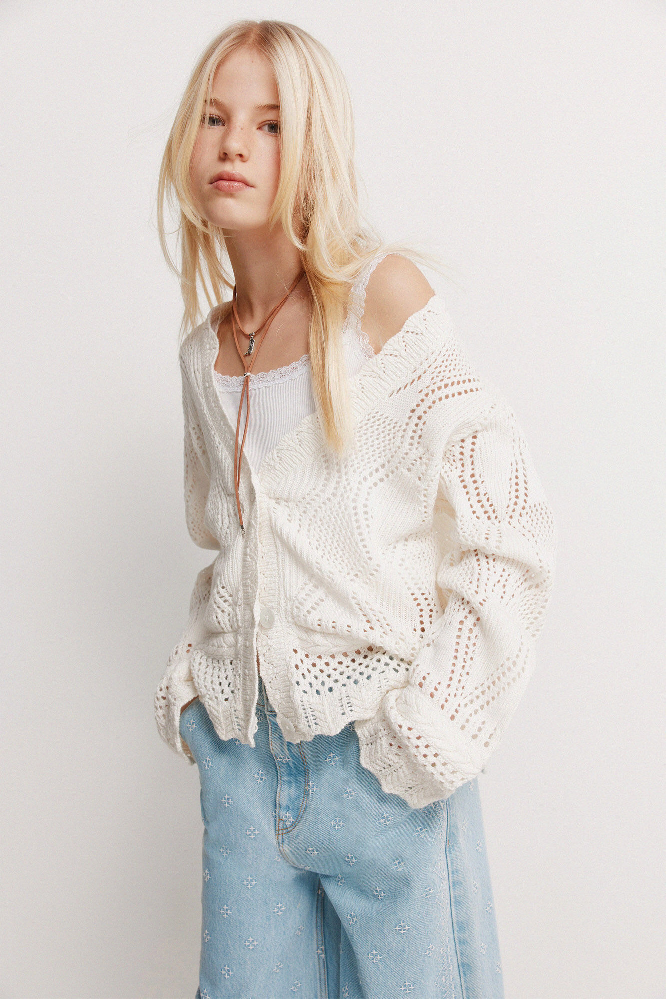 Springfield Kids Casaco de malha com recortes de menina