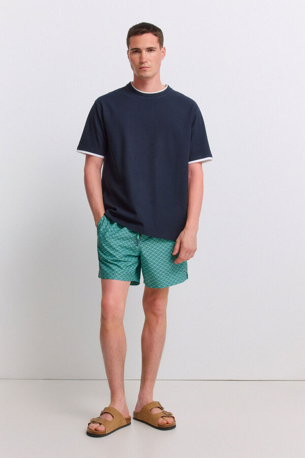 Springfield Printed fish swimwear green
