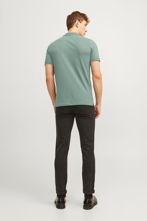 Jack & Jones Camisa polo liso slim fit verde
