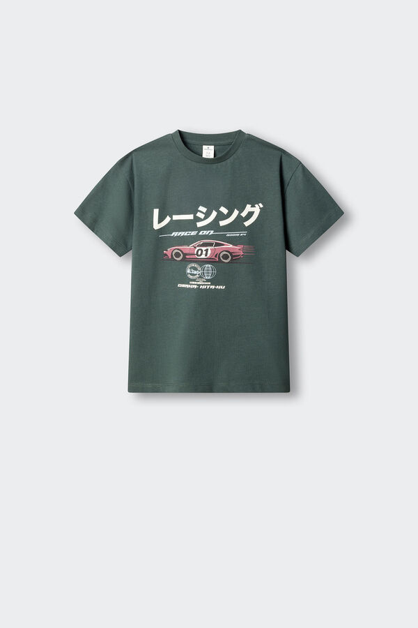 Springfield Kids T-shirt de manga curta carro vermelho crian&ccedil;a verde