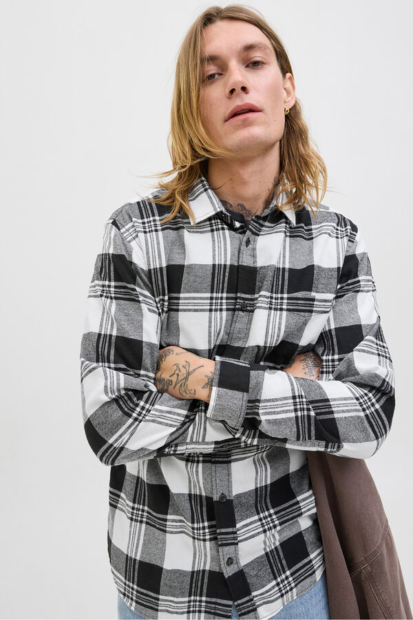Jack & Jones Camisa xadrez regular fit branco