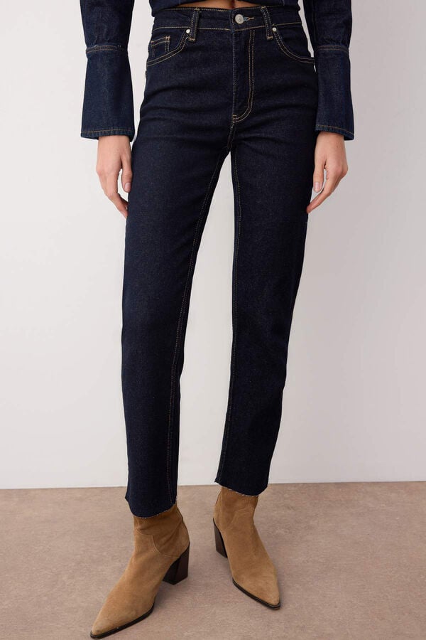 Trendyol Jeans retos de cintura alta azul