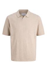Jack & Jones Camisa polo de tecido de regular fit malha cru