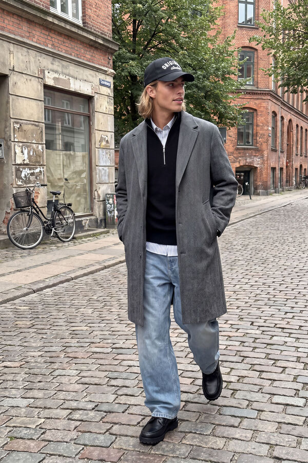 Jack & Jones Sobretudo comprido com bot&otilde;es cru