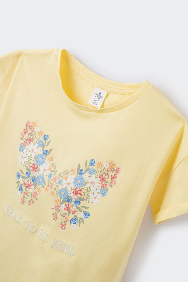 Springfield Camiseta mariposa niña amarillo