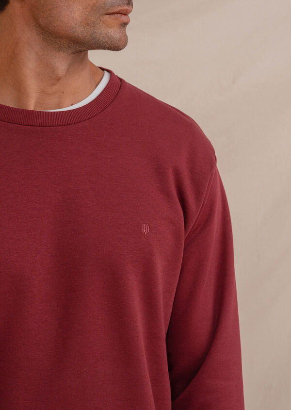 Celopman Sweatshirt básico com gola redonda  vermelho