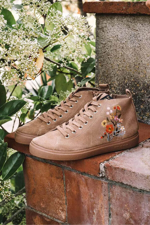 Toni Pons Bota de cano curto com detalhes florais bege